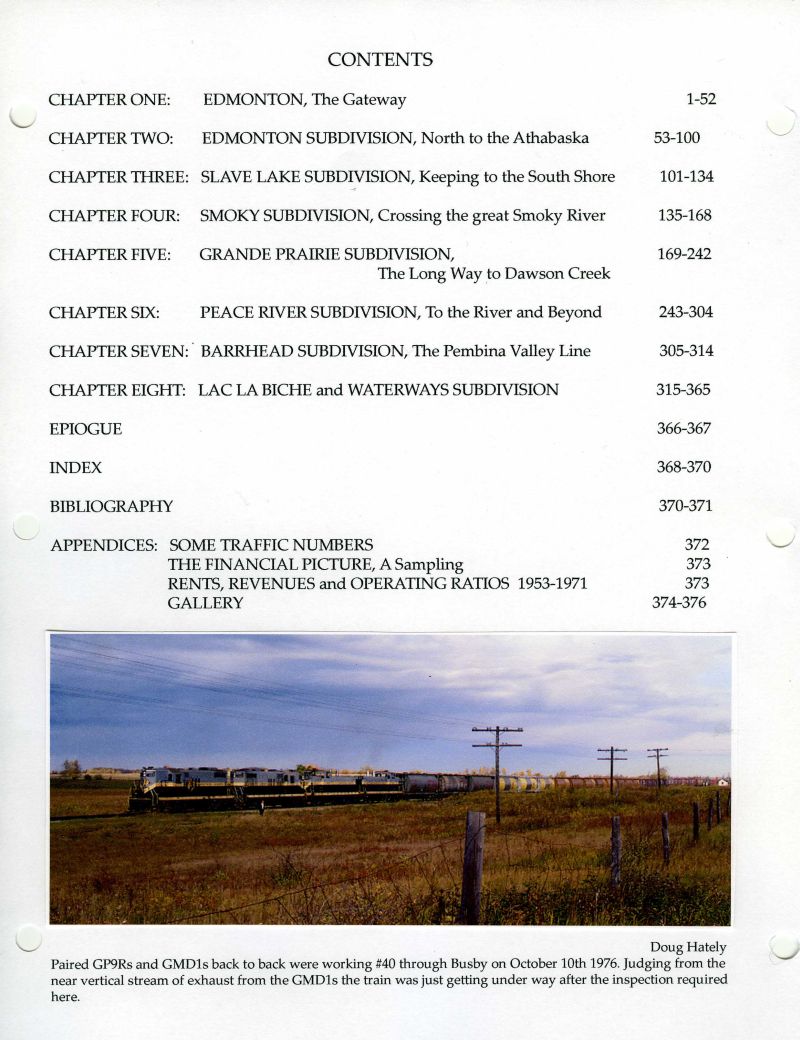 Northern Alberta Railway Contents Northern Alberta Railway Contents