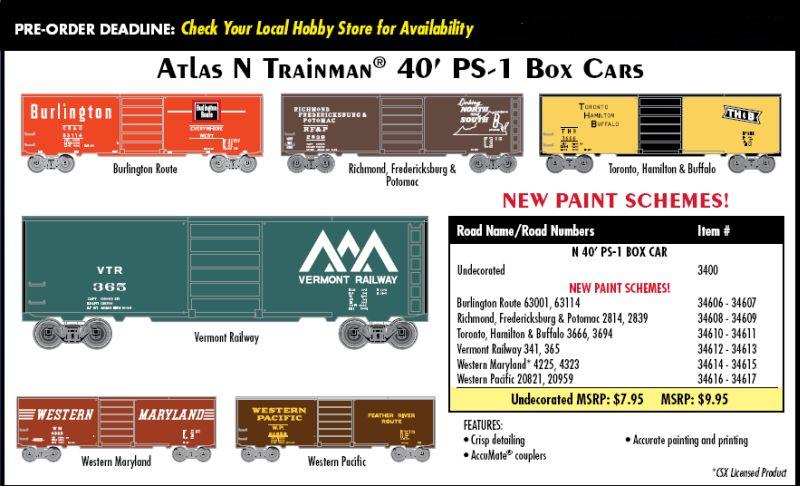 40' Boxcar 3400 N Scale Undecorated Atlas Western Maryland 