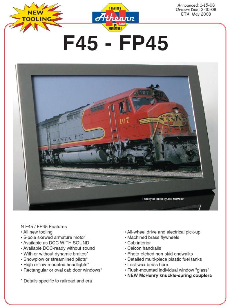Athearn F45 FP45 Flyer Page 1