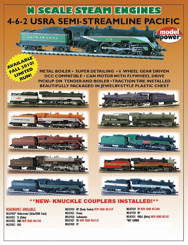 model power n scale steam locomotives