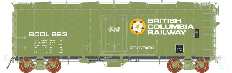 HO Scale 8 Hatch Steel Reefer BC Rail