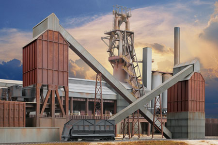 4600 Walthers Cornerstone Steel Mill haut fourneau avec des ESCALIERS & RAMPES HO 