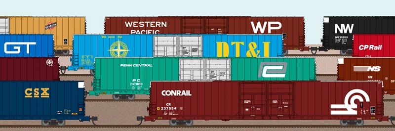 Bluford Shops - N Scale - Pullman Standard 86 ft Double Door Auto Parts Boxcar