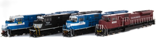 Mixed SD80MAC Diesel Locomotives