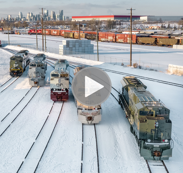 Video of unveiling Painted CP locomotives honour veterans