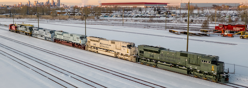 All locomotives in a line
