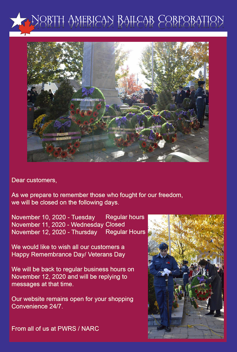 PWRS Remembrance Day & Veterans Day Hours