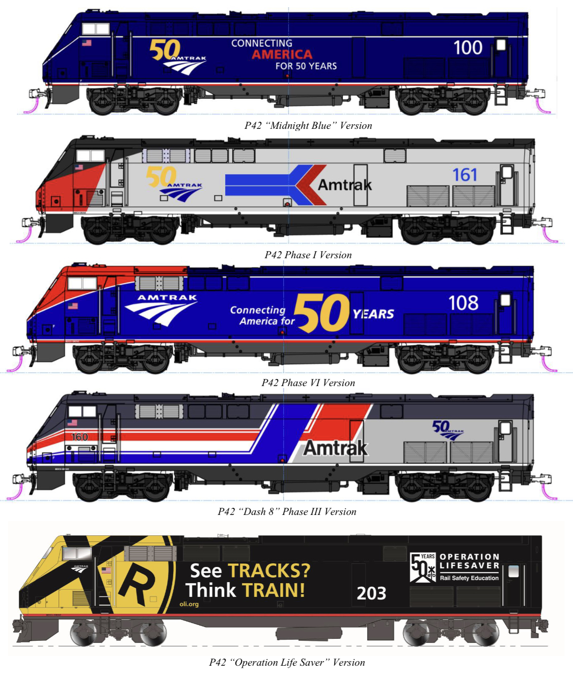 Amtrak P42 Dielsel Locomotives