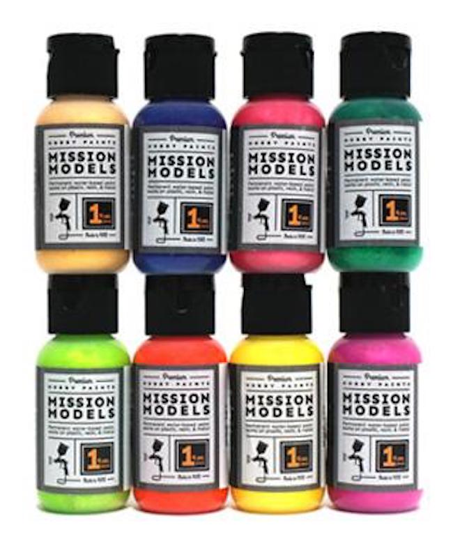 Bottles of paint from Mission Models