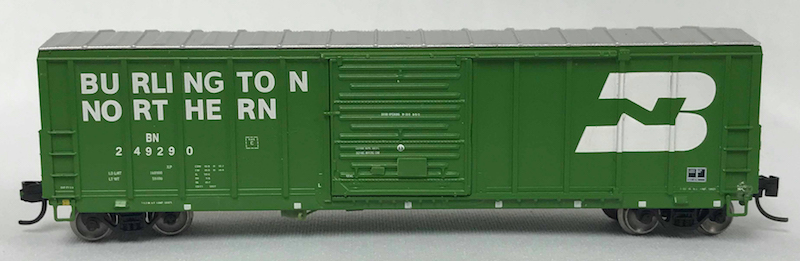Burlington Northern N Scale 5077 Pullman Standard Boxcar - Side