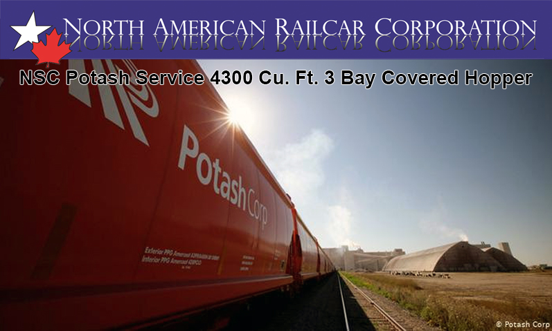 NSC Potash Service 4300 Cu. Ft. 3 Bay Covered Hopper