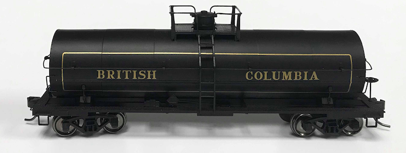 Side Profile of PWRS Exclusive Atlas British Columbia Tank Car