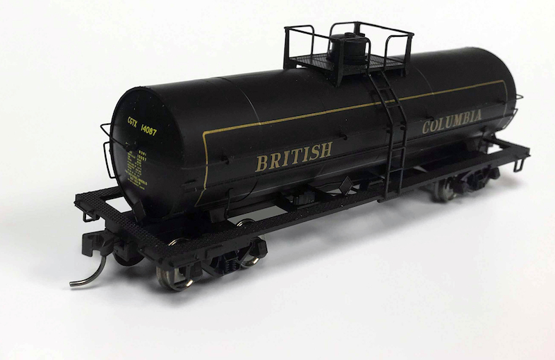 Side View of PWRS Exclusive Atlas British Columbia Tank Car