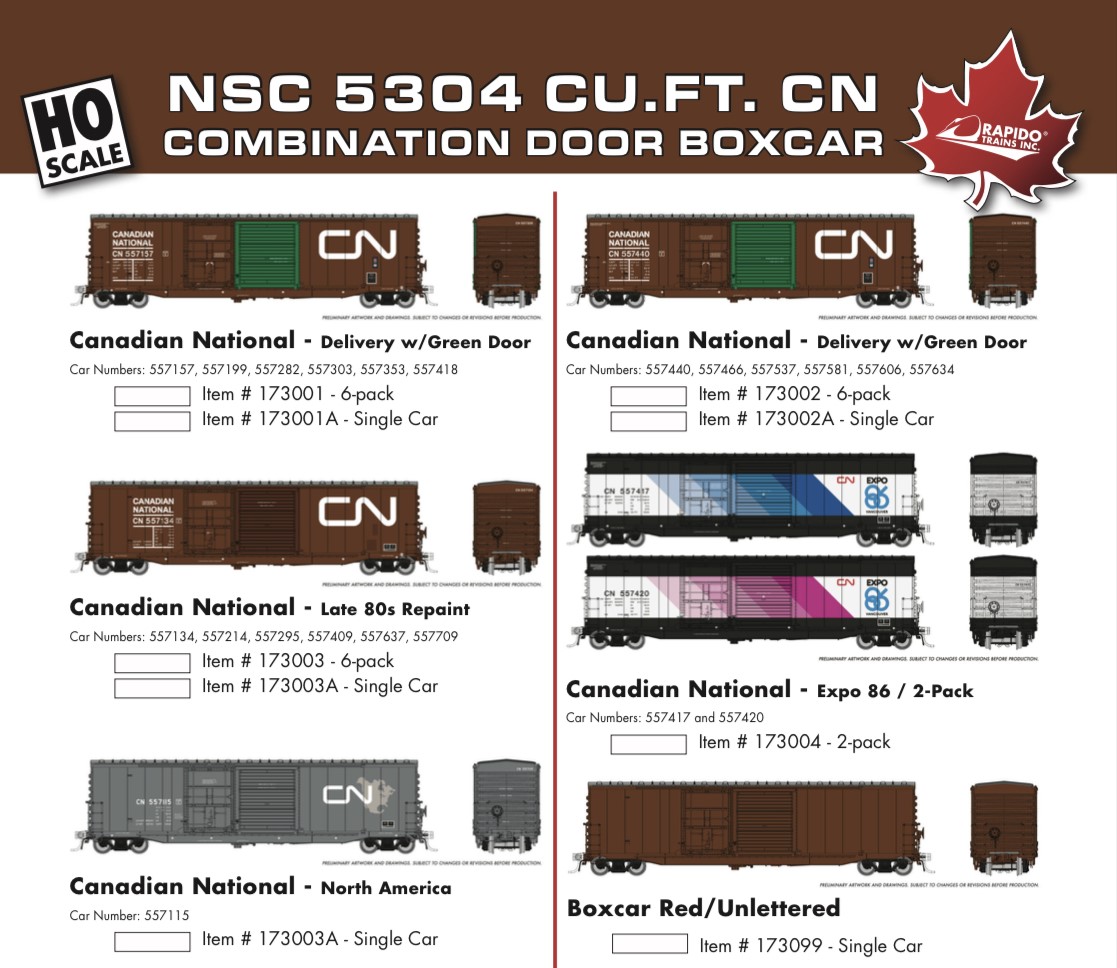 National Steel Car (NSC) 5304 cu.ft. Combination Door Boxcars Product Listing