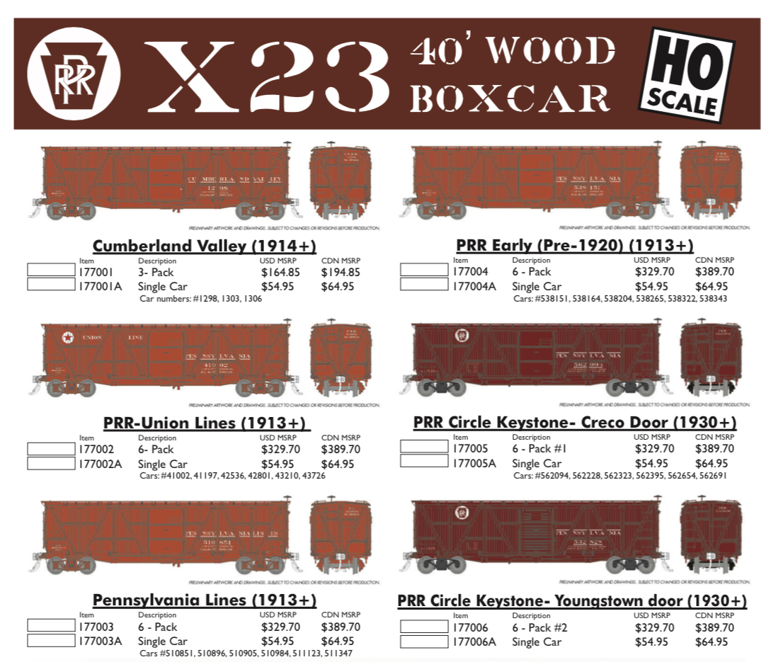 PRR X23 Boxcars