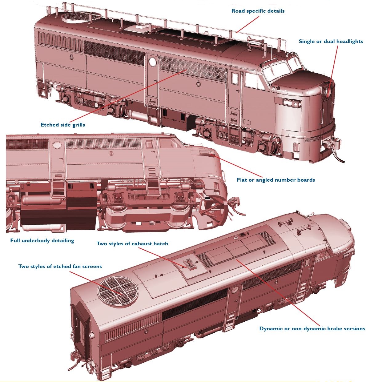 Alco FA-1 & FB-1 Diesel Locomotives Diagrams