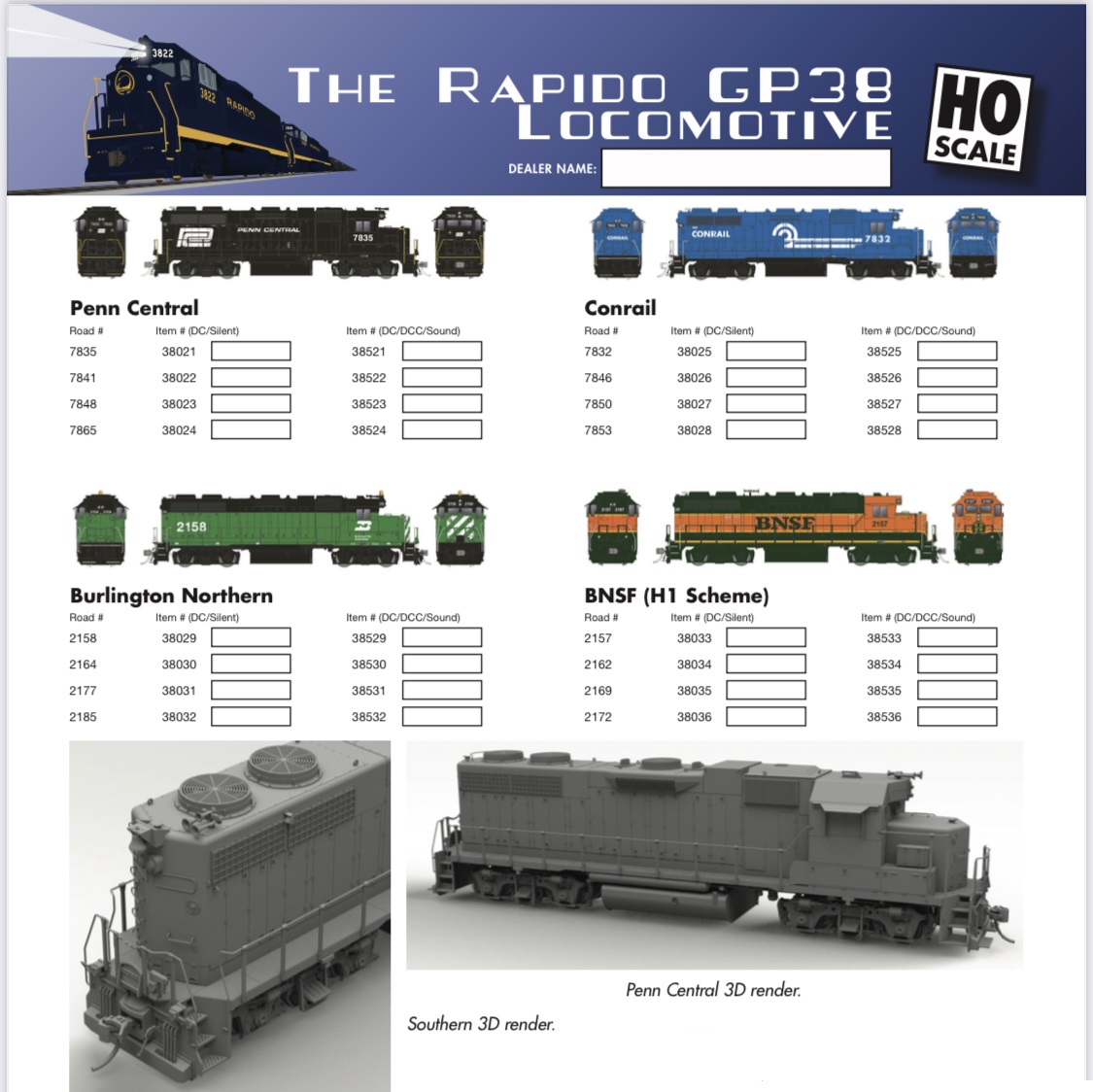 EMD GP-38 Diesel Locomotives Title Page