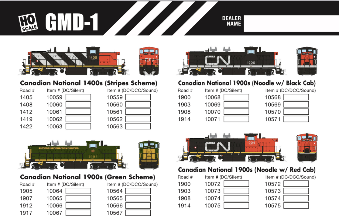 GMD-1 Diesel Locomotives Product Listing