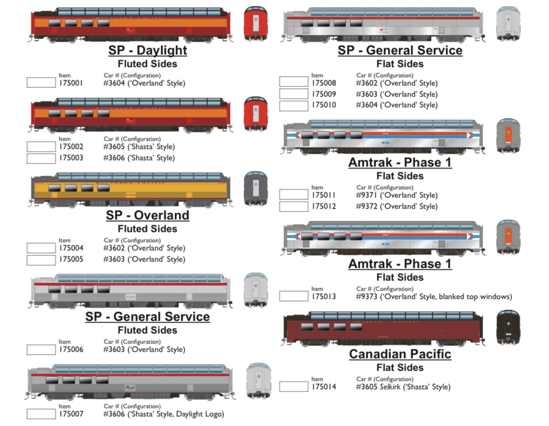 Dome Lounge Passenger Cars Product Listing