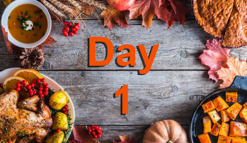 Thanksgiving sale background with day 1 written on it Thanksgiving sale background with day 1 written on it