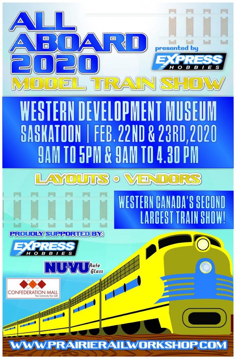 All Aboard 2020 Train Show information poster