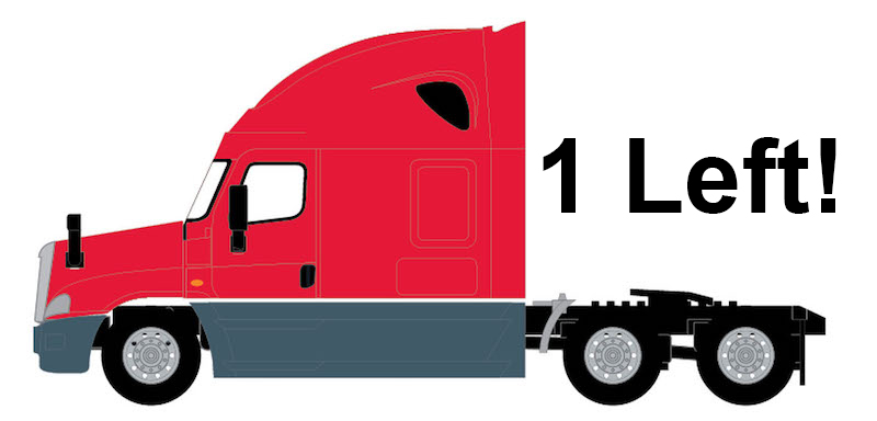 Trainworx - N Scale - Freightliner Cascadia Semi Truck - Raised Roof - Red