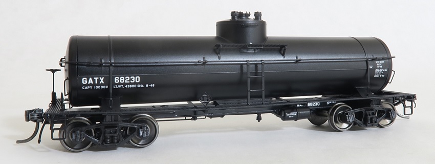 Tangent General American 1948 8,000 Gallon Welded Tank Car GATX Black 22010 HO