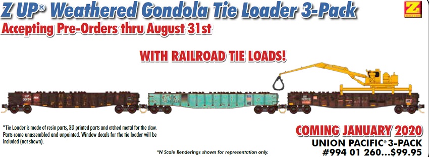 gondolas with tie loader and loads