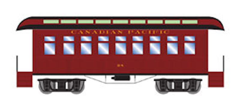Old-Time Coach Car with Round End Clerestory Roof Santa FE HO Scale 