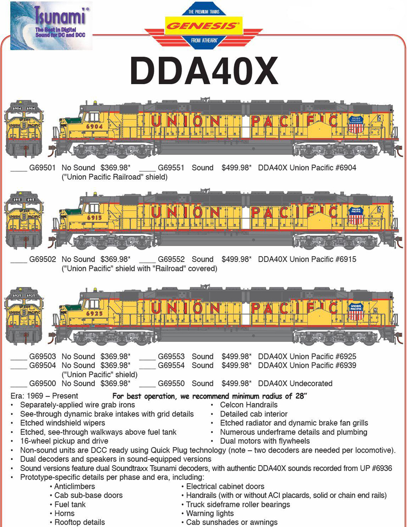 Athearn DDA40X DCC サウンド HO ゲージ UP #6936 おもちゃ 鉄道模型