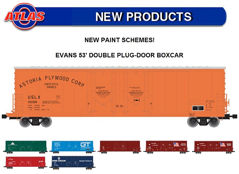 Evans 53' Double Plug Dr Box Rd #750002 Atlas N #50002286 Burlington Northern 