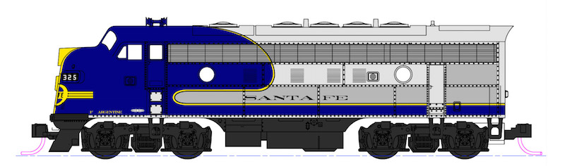 KATO EMD F7A・F7B Kato - EMD F7A - Standard DC - Santa Fe #304/315 (Yellow