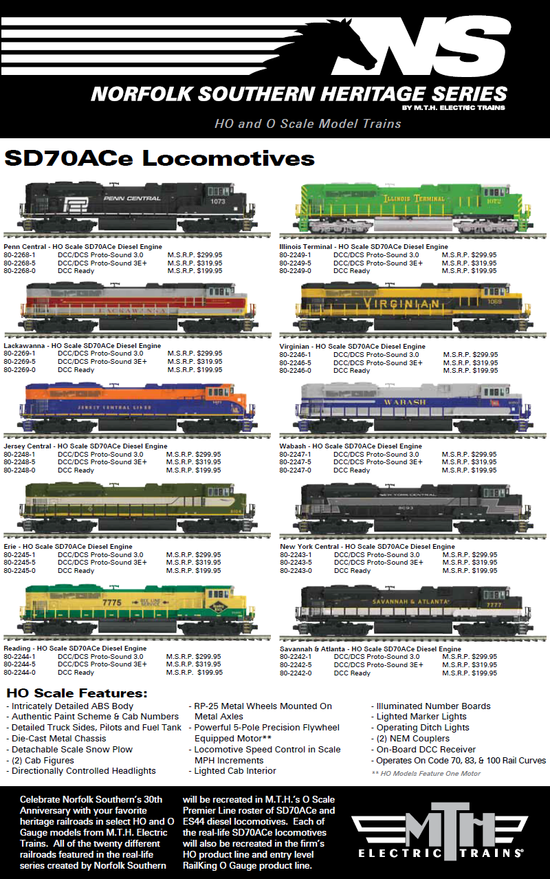 MTH NS Heritage HO media