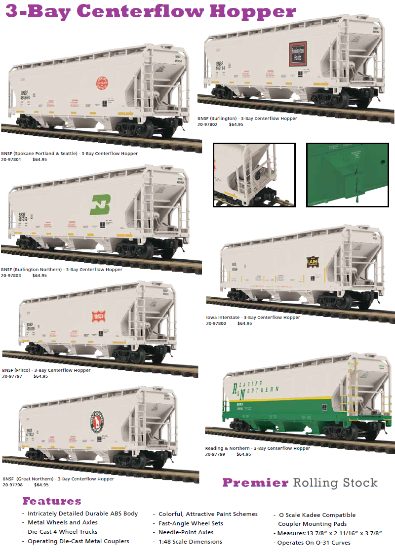 Wagon Trémie Chicago & North Western 3-Bay Centerflow MTH échelle O - Graffiti - Occasion