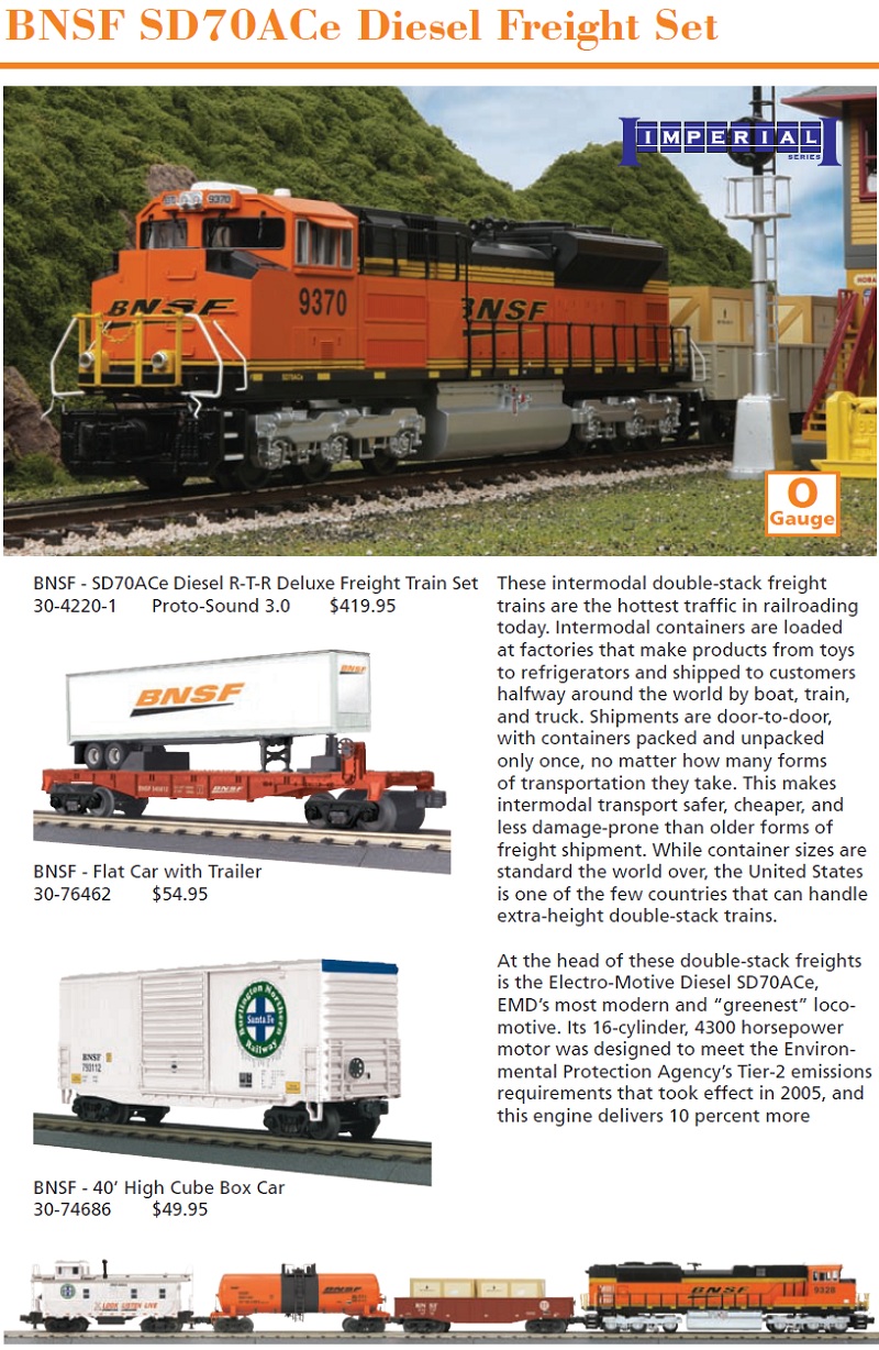 ORDER DEADLINE ALERT - MTH RailKing O Scale Imperial BNSF SD70ACe