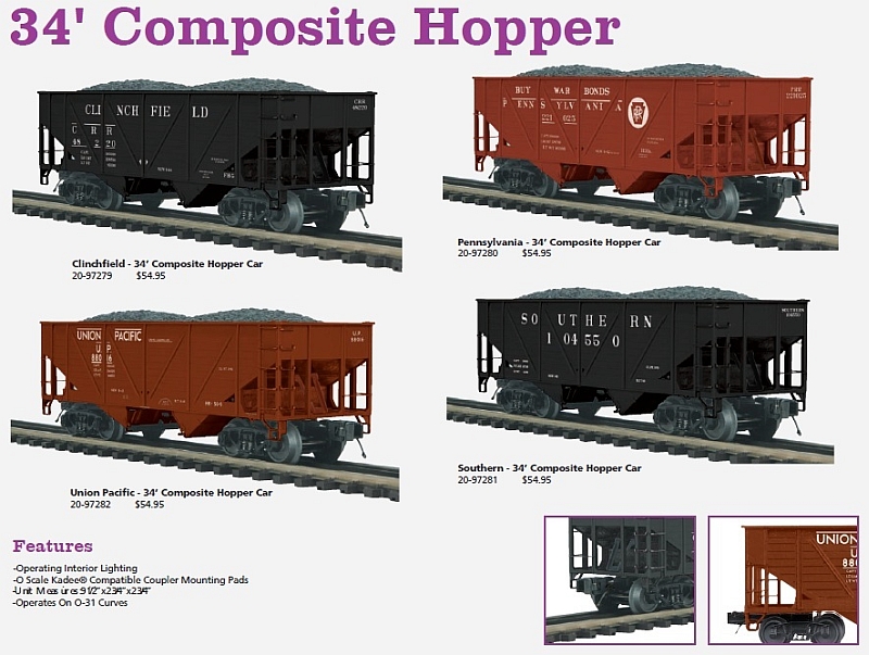Premier 34ft 2-Bay Composite Hopper w_Coal Load single
