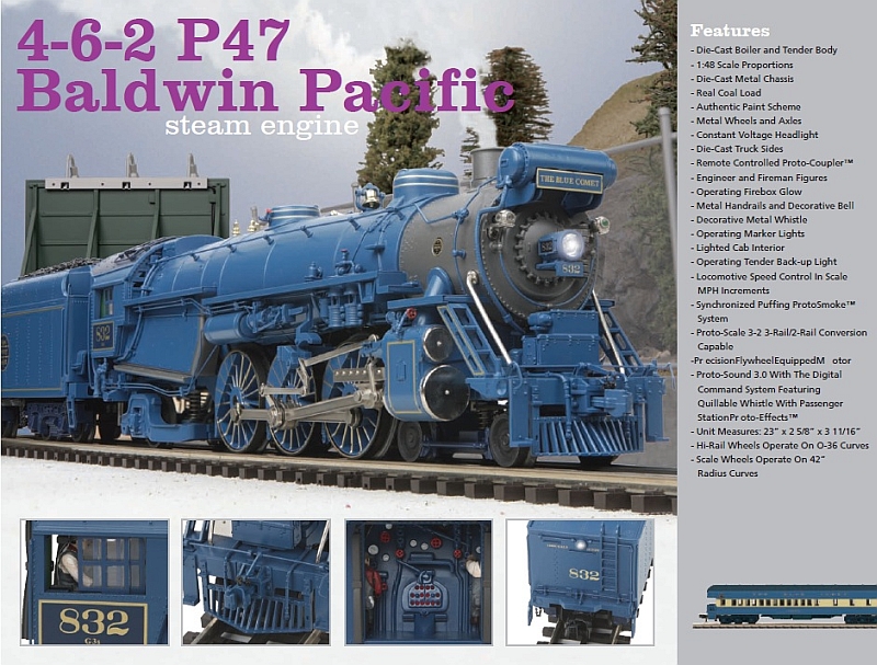 ORDER DEADLINE ALERT - MTH Premier Announces 4-6-2 P47 Baldwin Pacific 