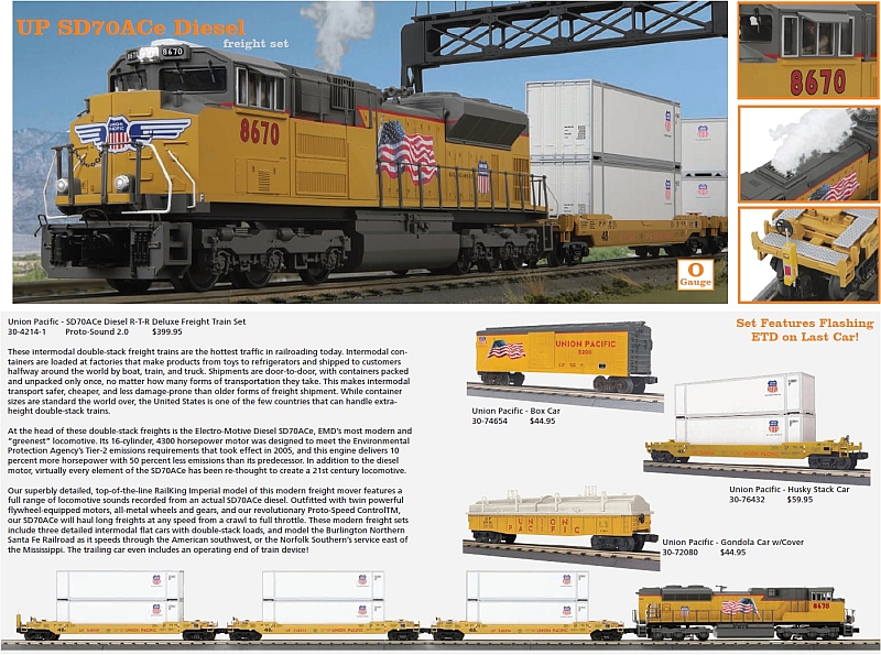 rk Union Pacific - SD70ACe Diesel Freight Train Set