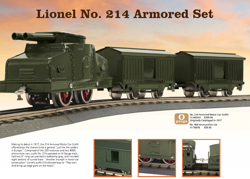 MTH Lionel Tinplate (O-Scale) No. 214 Armoured Set