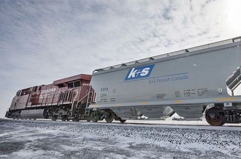 Canadian Pacific Engine pulling K+S car