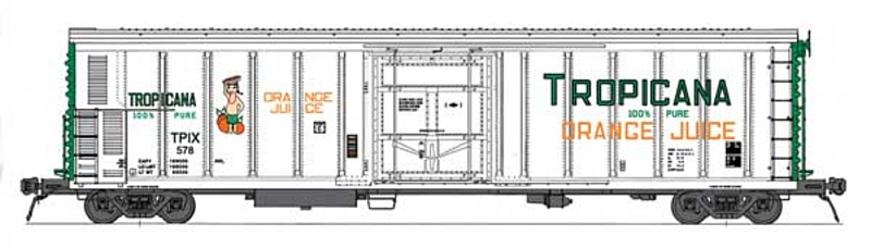 2002 57/' Mechanical Reefer InterMountain N Scale RM-21010 Tropicana White ca