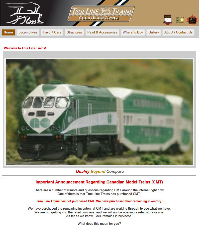 TrueLine Trains Website