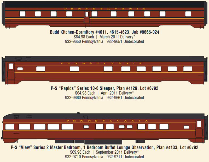 Broadway Limited 3771 N PRR P70 Without AC Tuscan W/ Buff Lettering Car 1263 for sale online 